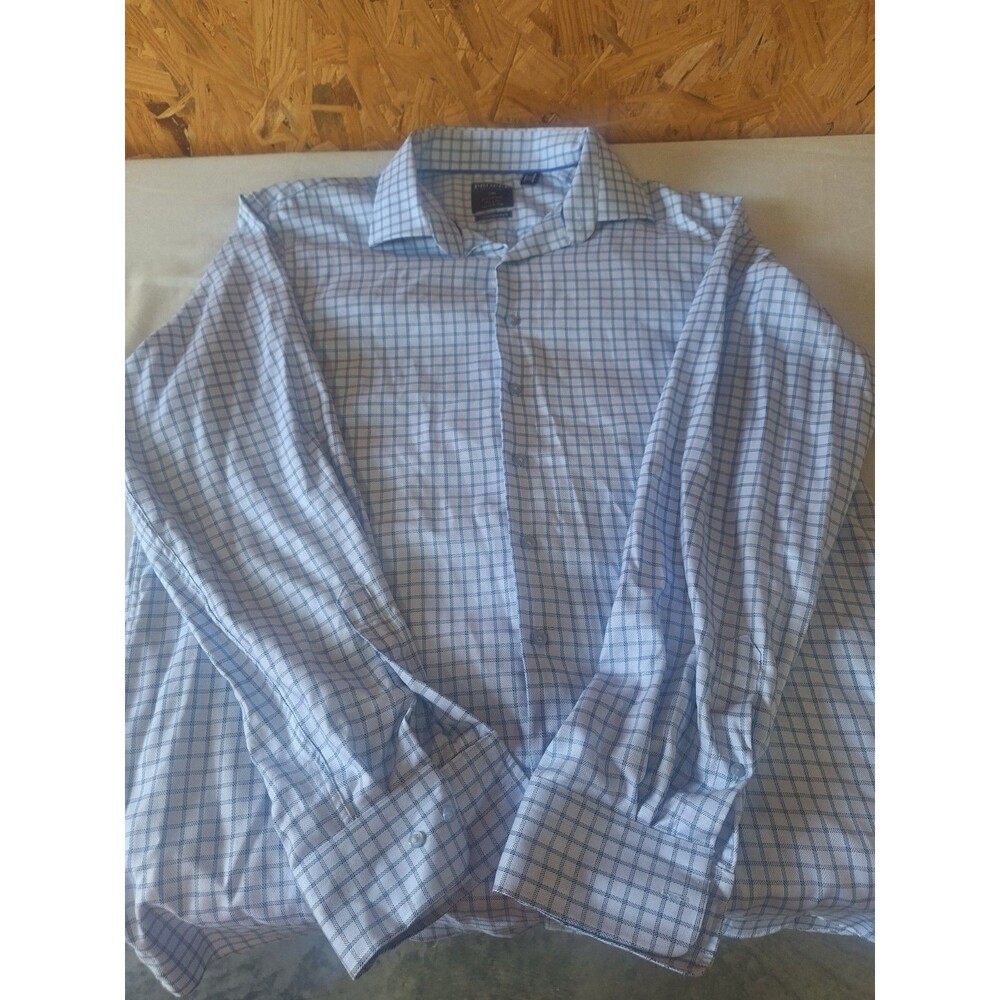 PROPER Shirtings Dress Shirt Men 17.5 Multi Easy Care Contemporary-Fit Button-Up